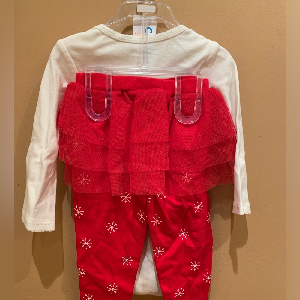 Girls Size 12M Adorable Carter's 2 Piece Tutu Pants Set Snowman Christmas NWT - Picture 6 of 7